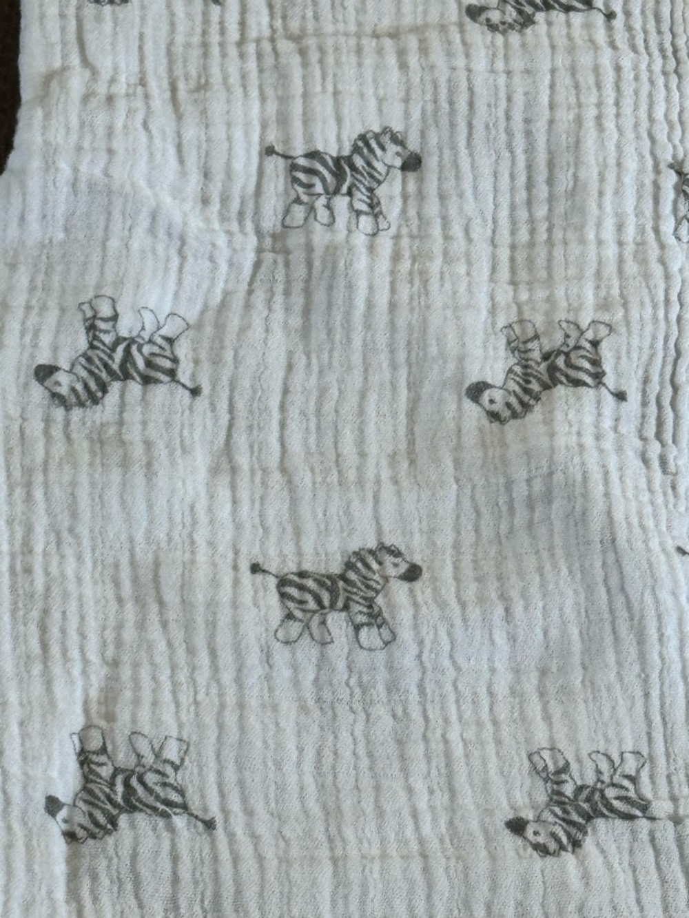 White Swaddle with Gray Zebra Print - Picture 3 of 3
